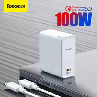 ส่งฟรี❗️ หัวชาร์จ Baseus GaN2 100W QC5.0 PD (1C) หัวชาร์จเร็ว Fast Charge Adapter Type C สำหรับ Notebook Laptop โน๊ตบุ๊ค