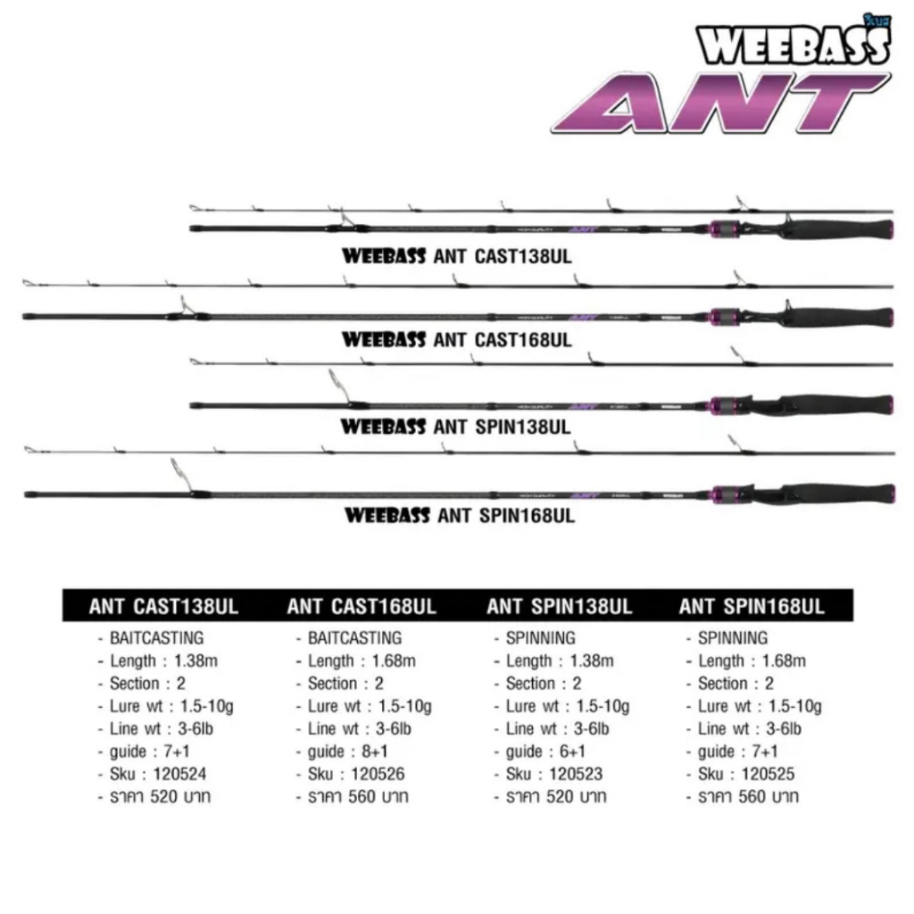 คันเบ็ด-ant-rod-weebass-เวท-3-6lb-cast-168ul