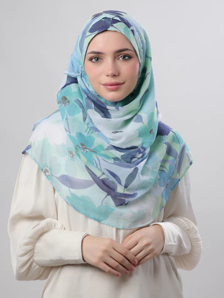 ฮิญาบ BOKITTA รุ่น Voila Maxi - MINTY BLOOMS - Instant hijab