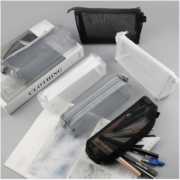 ab001-กระเป๋าใส่ดินสอ-ผ้าโปร่งใส-โรงเรียน-สำหรับสอบ-เครื่องใช้สำนักงาน