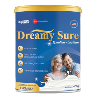 Dreamy Sure 400g นมผงสำหรับคนอดนอน นอนไม่หลับ ปกป้องหัวใจ ให้สารอาหาร เสริมสร้างภูมิคุ้มกัน