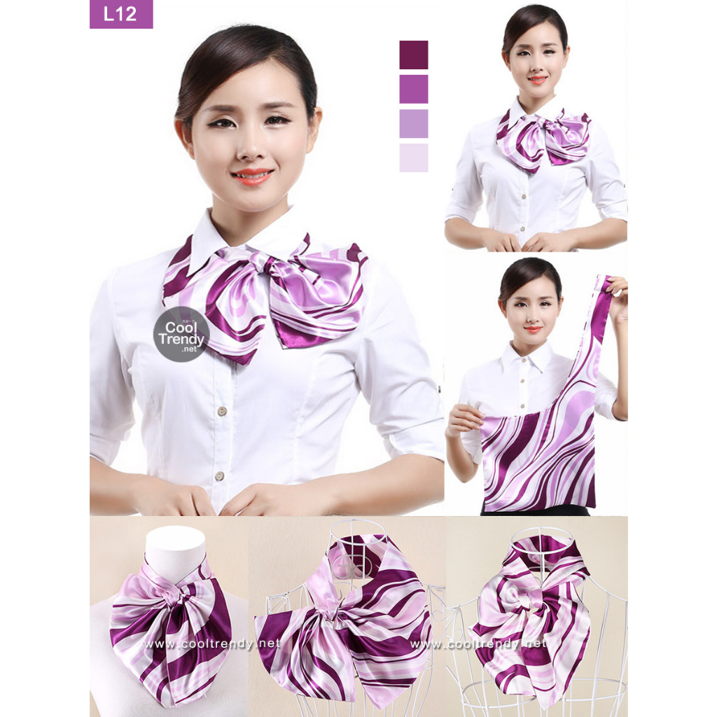 cooltrendy-ผ้าพันคอกึ่งสำเร็จรูป-ผ้าพันคอยูนิฟอร์ม-uniform-scarf-โทนสีม่วง