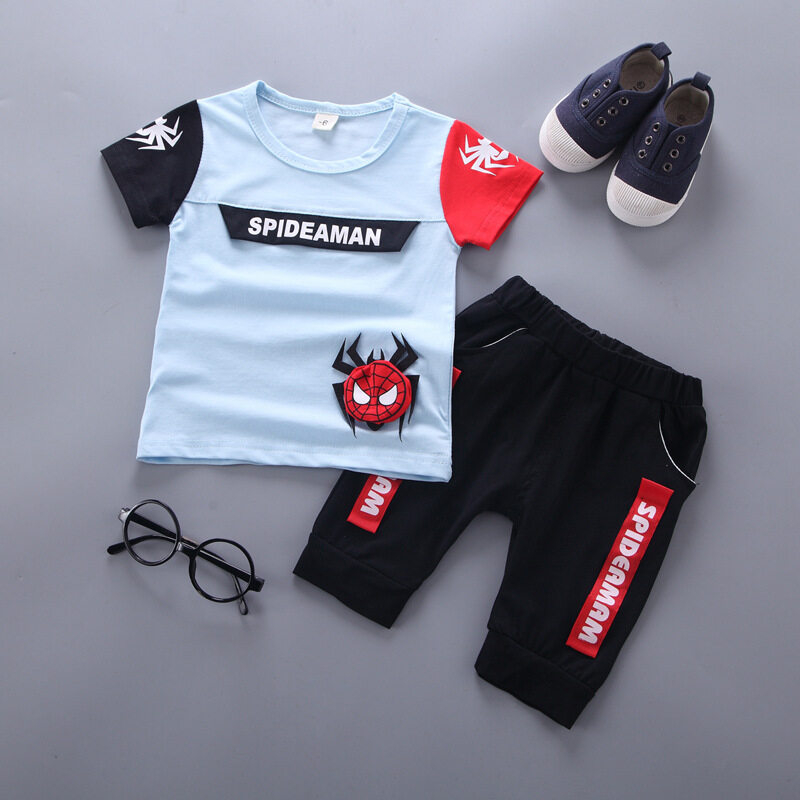 พร้อมส่ง-จัดส่งไว-ชุดเด็กฤดูร้อนเสื้อผ้าเด็กผู้ชายแฟชั่นเสื้อผ้าเด็กชุดทูพีซสำหรับเด็ก