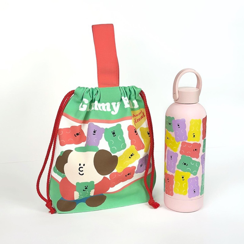 bringhome-childhood-snack-drawstring-bag-ถุงผ้าแคนวาสหูรูด-ลายขนม-มีหูหิ้วพกพาสะดวก-กระเป๋ามีก้นจุของได้เยอะ