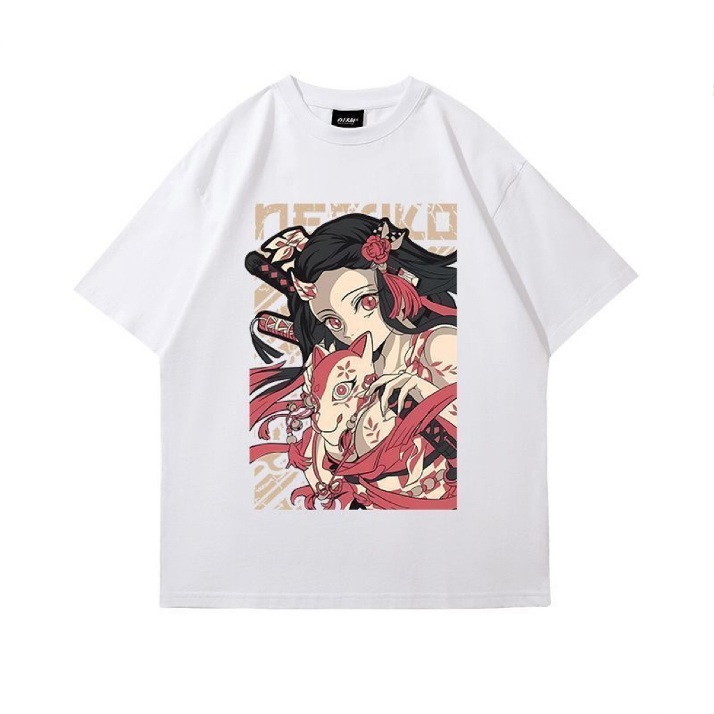 ฤดูร้อนใหม่-demon-slayer-คู่แขนสั้นเสื้อยืดผู้ชายและผู้หญิงเสื้อผ้า-kamado-nezuko-ฝ้าย-ins