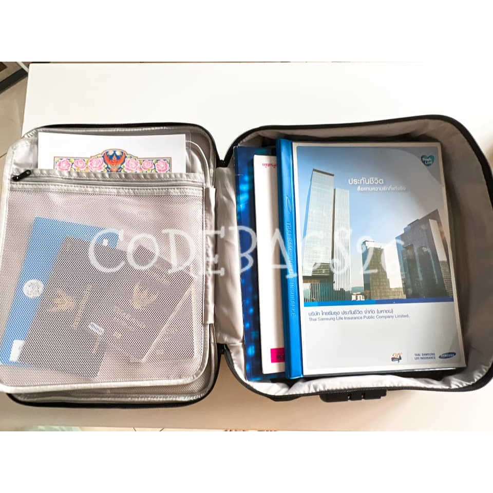 codebags26-ส่งฟรี-กระเป๋าเก็บโฉนดขนาดใหญบิ๊กไซด์b4-กระเป๋าจัดระเบียบเอกสาร-กระเป๋าใส่เอกสารไปทำงาน-ตั้งรหัสล็อก-กรมธรร