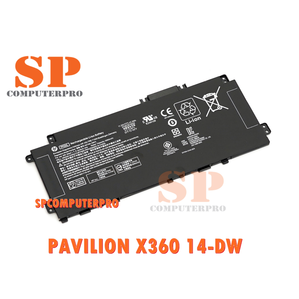 LHM Genuine PP03XL Replacement Battery For HP Pavilion X360 13-BB 14-DV 14-DK 14-DW – 43.3Wh, 11.55V, Li-Ion, 3-Cell