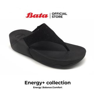 ภาพหน้าปกสินค้าBata  Energy+ รองเท้าแตะแบบหูหนีบ รองรับน้ำหนักเท้าได้ดี ยอดฮิต ดีไซน์เก๋ สวมใส่ง่าย รุ่น SUNTA  สีดำ รหัส 6716354 Size 3-8UK ที่เกี่ยวข้อง