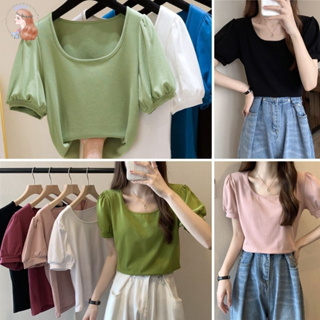 เสื้อยืดสีพื้น 🎀คอกลม ทรงสวย ผ้านิ่ม 🎀สินค้าพร้อมจัดส่ง TS1129