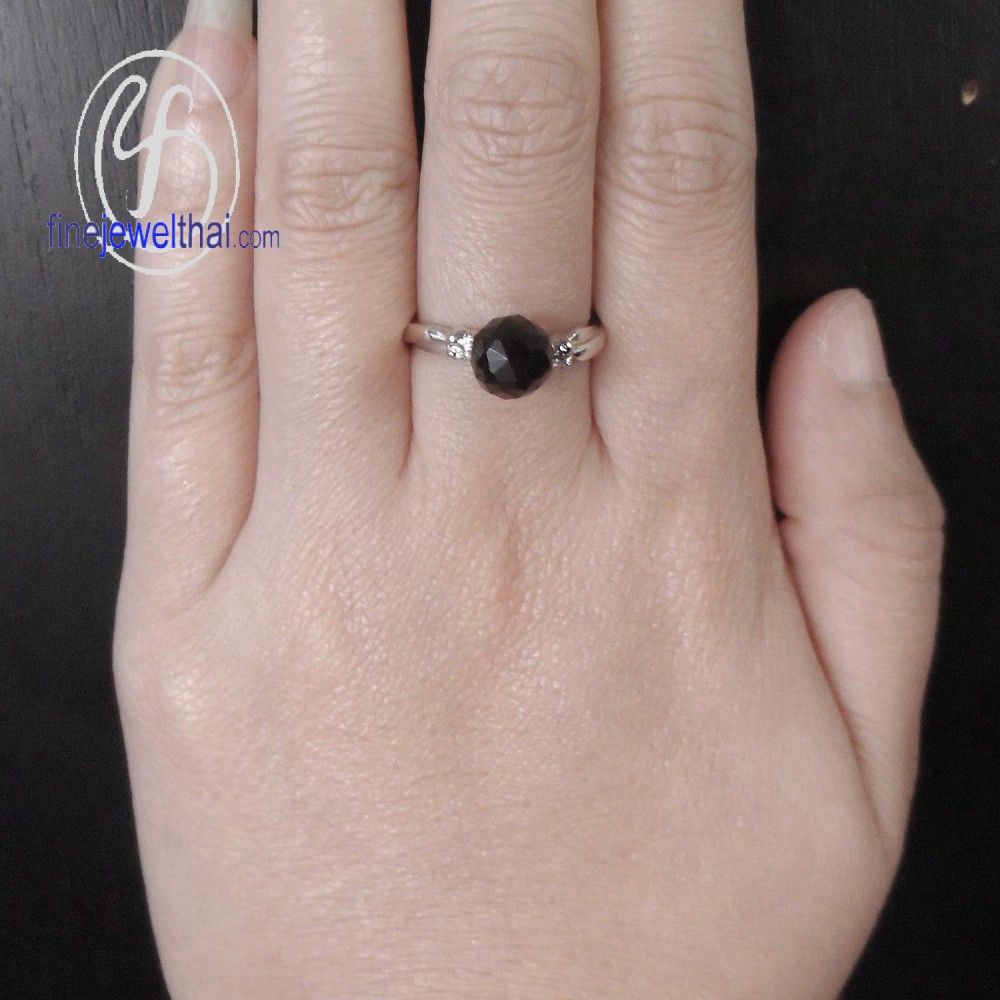 finejewelthai-แหวนนิล-แหวนเงิน-แหวนประจำเดือนเกิด-onyx-silver-ring-r1136on