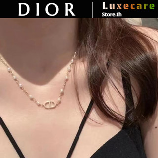 ดิออร์💎Dior PETIT CD Necklace Dior/สร้อยคอ CD สร้อยคอ/แฟชั่น/สง่างาม/หรูหราคลาสสิก