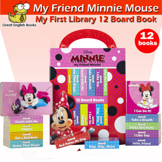 (ใช้โค้ดรับcoinคืน10%ได้) พร้อมส่ง *ลิขสิทธิ์แท้ Original* หนังสือบอร์ดบุ๊คเล่มเล็ก สำหรับเด็ก 0-3 ปี Disney - My Friend Minnie Mouse - My First Library 12 Board Book Block Set หนังสือภาษาอังกฤษ by GreatEnglishBooks