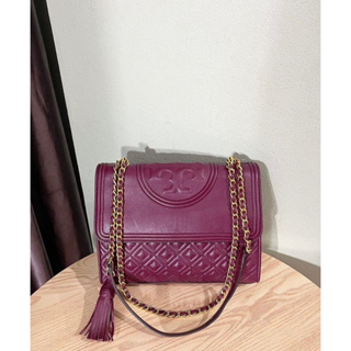 tory burch 2 way shoulder - crossbody bag  all leather สภาพดี รวมๆ ให้8/10