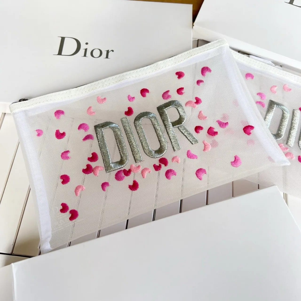 dior-mesh-embroidery-pouch-bag-พร้อมส่ง
