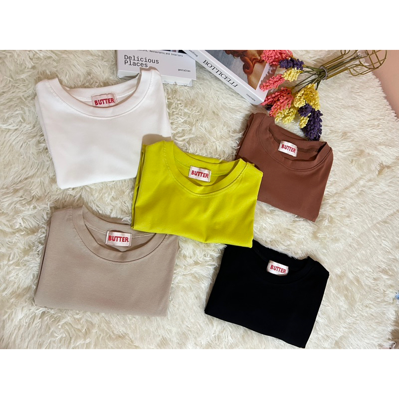 butter-เสื้อยืดเอวจั๊ม-คอกลม-ใส่แล้ว-เพรียวดูผอม-มีสีชมพูบาร์บี้เข้าใหม่ค่ะ