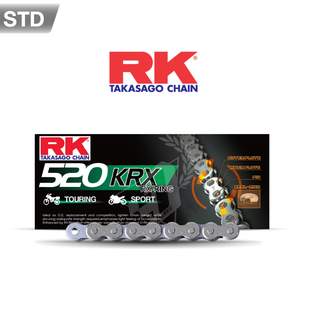 โซ่ RK RX-RING CHAIN 520KX -120ข้อ (สีสแตนเลส) | Shopee Thailand
