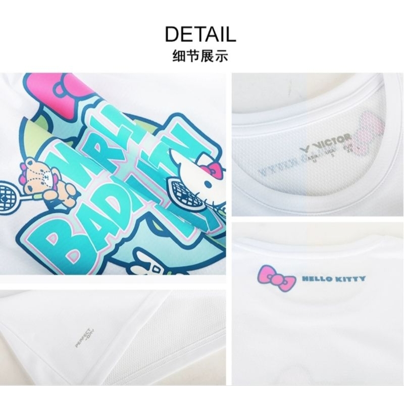 พร้อมส่ง-เสื้อแบดมินตัน-victor-hello-kitty-world-badminton-day-สินค้ารับประกันของแท้