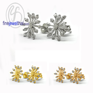 Finejewelthai ต่างหูเพชร-ต่างหูเงิน-เงินแท้ 925-ออกแบบพิเศษ-Silver-Design-Diamond CZ-Earring - E1079cz
