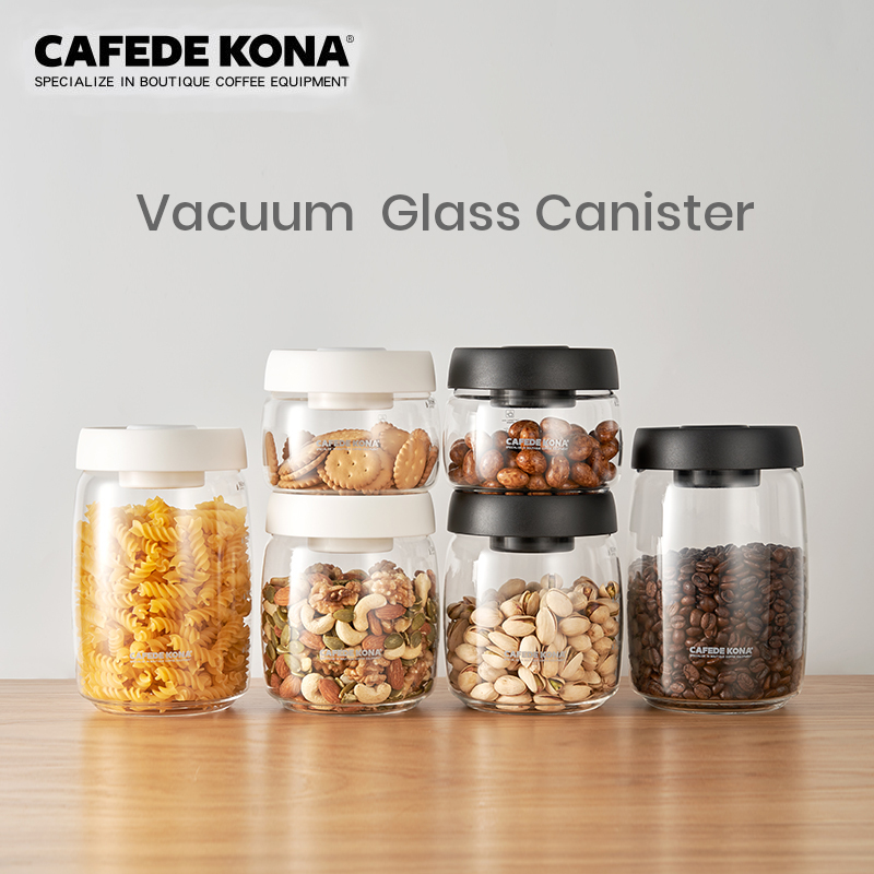 cafede-kona-โหลแก้วสูญญกาศ-ขวดแก้วใส่เมล็ดกาแฟ-vacuum-glass-canister