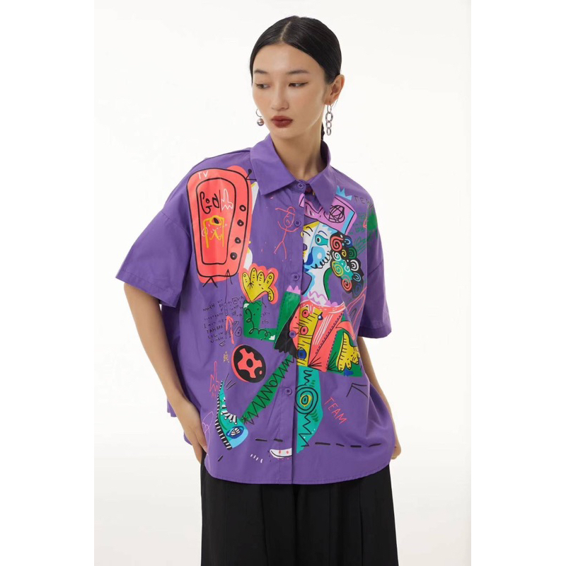 ทักก่อนสั่ง-90997-เสื้อคอปกแขนสั้น-ลายกราฟฟิค-อก54-cyard