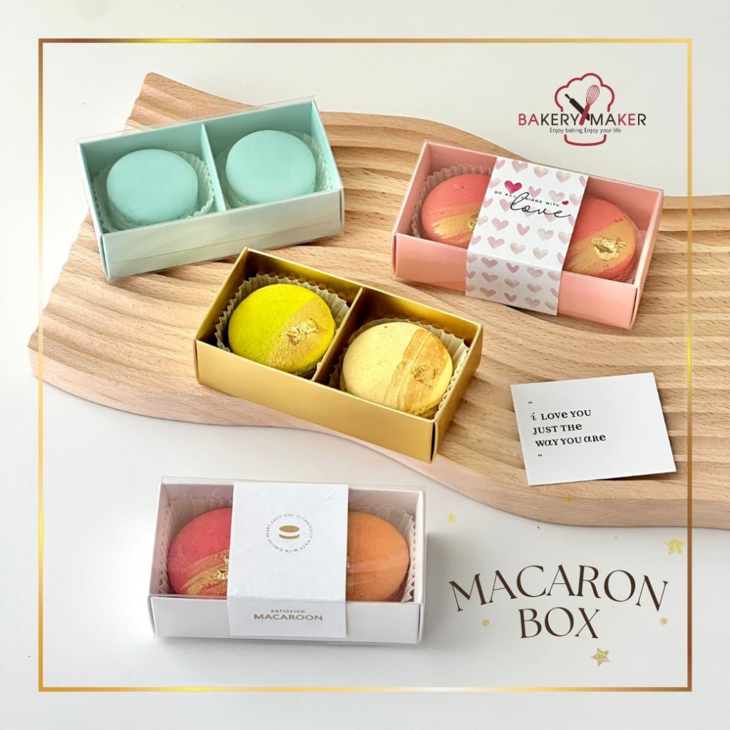 กล่องมาการอง-2-ช่อง-ฝาเลื่อนใส-10ใบ-4-สี-กล่องของชำร่วย-macaron-box-valentine-box-กล่องช็อคโกแล็ต-ฝาเลื่อน