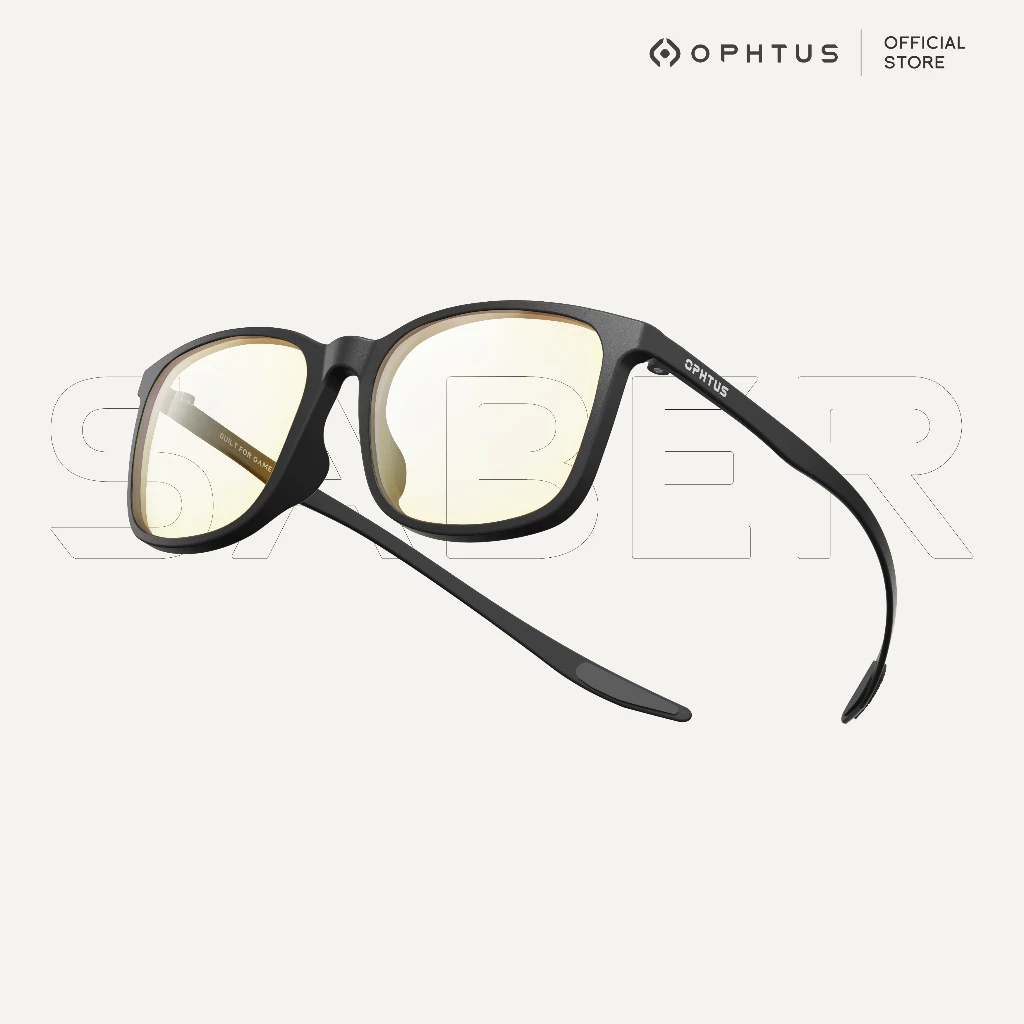 OPHTUS รุ่น Saber แว่นกรองแสงสำหรับเกมเมอร์ เลนส์ RetinaX Amber