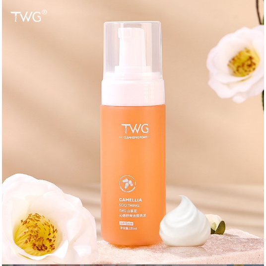 พร้อมส่ง-โฟมล้างหน้า-twg-สารสกัดจากดอกคามิเลีย-ช่วยเสริมสร้างคอลลาเจนใต้ผิวหนัง-ช่วยให้ผิวยืดหยุ่น-อ่อนกว่าวัย