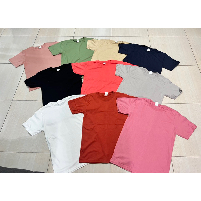 เสื้อยืดสีพื้นผู้ใหญ่-โทนสีพาสเทล-สำหรับน้ำหนัก-38-80-กก