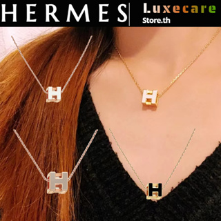 เฮอร์มีส💎Hermes Cage Dh Necklace Women/Necklaces สุภาพสตรี/แฟชั่น/สง่างาม/หรูหรา/สร้อยคอลูกบาศก์ขนาดเล็ก