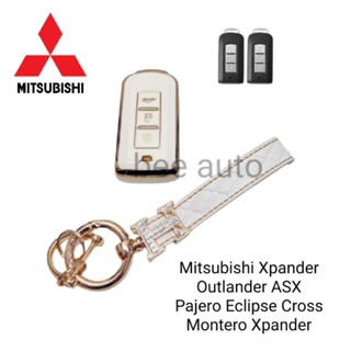 เคสกุญแจรีโมทรถยนต์ Tpu สําหรับ รถรุ่น Mitsubishi Xpander Outlander ASX Pajero Xpander 2-3ปุ่ม พร้อมพวงกุญแจ