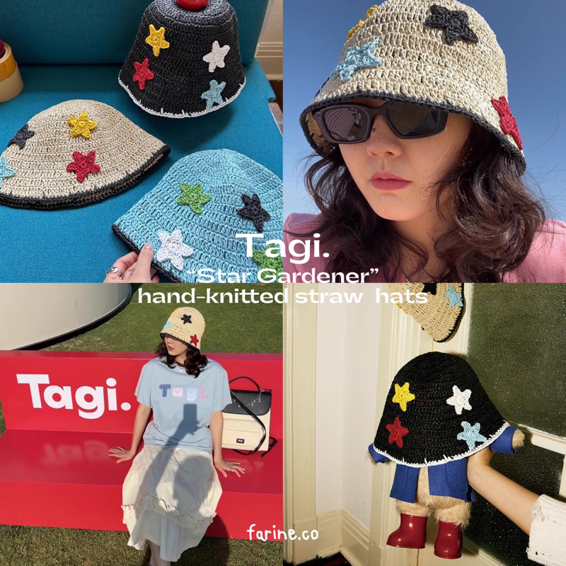 pre-order-tagi-star-gardener-hand-knitted-straw-hat-หมวกถัก