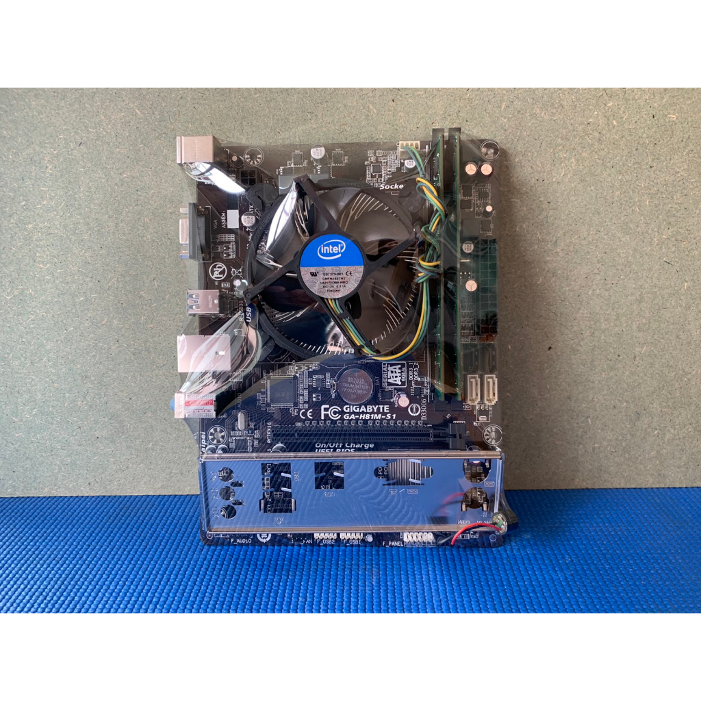 เมนบอร์ด GIGABYTE GA-H81M-S1 Socket 1150 CPU i3-4160 RAM 8GB พร้อมฝา ...