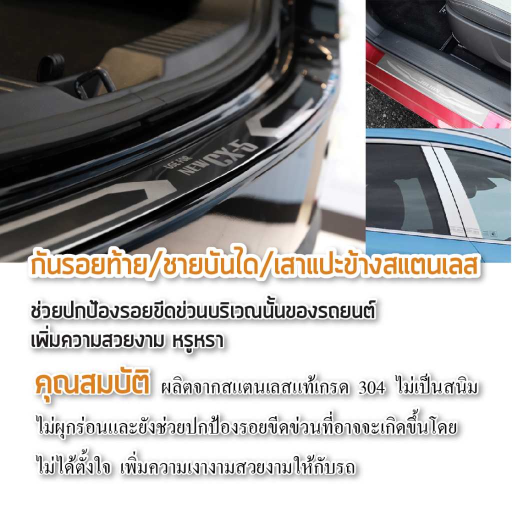 nissan-almera-2020-เบ้าประตูกันรอยรถยนต์-เบ้ามือเปิด-งานสีดำด้าน-โลโก้สีแดง-ผู้ผลิตไทย-4ชิ้น
