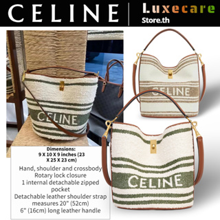 1 เซลีน👜Celine BUCKET 16 CELINE Women/Shoulder Bag กระเป๋าทรงถัง/กระเป๋าถือ /195572EX6.18TN