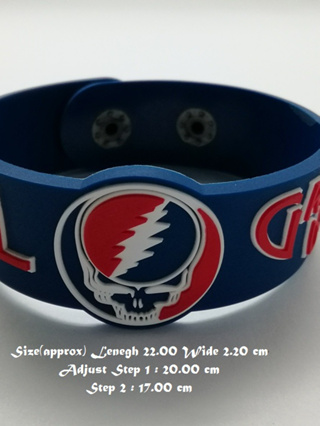 สร้อยข้อมือยาง Grateful Dead กําไลยางซิลิโคน แฟชั่น วงดนตรี กันน้ำ  silicone rubber wristband bracelet