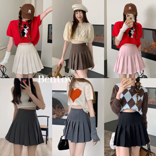 bentoy(SK07)กระโปรงพรีทสั้น สไตล์เกาหลี เทนนิสเอวสูง Skirt korea มีซับใน