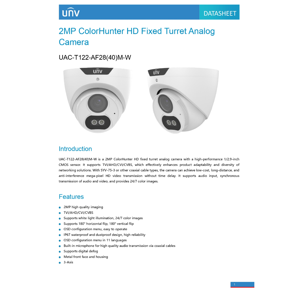 uniview-กล้องวงจรปิด-2mp-ภาพสี24ชม-มีไมค์ในตัว-รุ่น-uac-t122-af28m-w-เลนส์-2-8mm