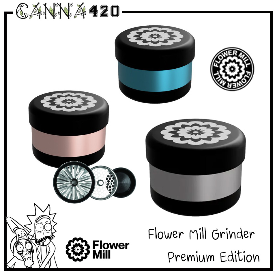 flower-mill-grinder-premium-edition-ไกรน์เดอร์สมุนไพร-flowermill-grinder-grey-blue-amp-rosegold-อุปกรณ์บด-เครื่องบด