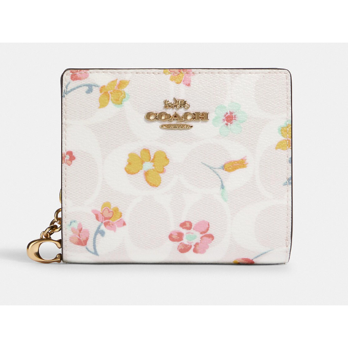 Snap Wallet In Signature Canvas With Mystical Floral Print Shopee