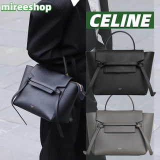 🍒เซลีน Celine กระเป๋า BELT ขนาดไมโคร ผลิตจากหนังลูกวัวลายเกรน/MICRO BELT BAG