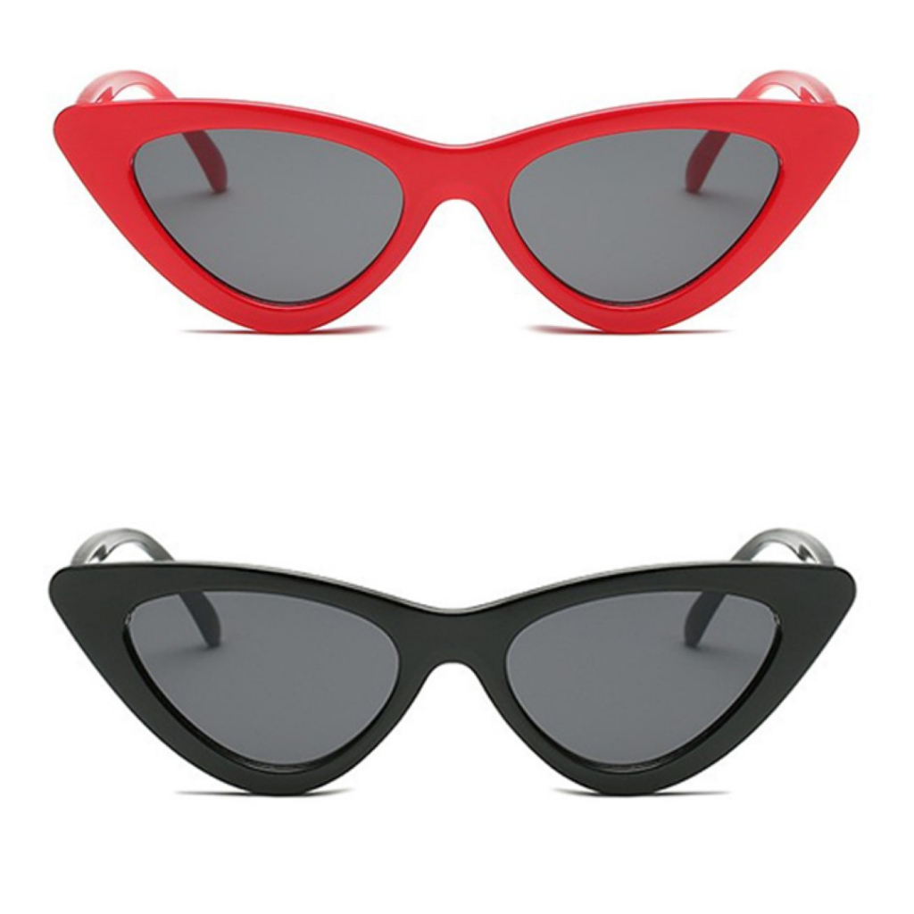 catalog-sunglasses-แว่นกันแดดทรงตาแมว-cateyes-เลนส์ดำ-มีกรอบ-2-สี-ดีไซด์ทันสมัย-แฟชั่นใหม่ล่าสุด-ช่วยกรองแสงป้องกัน-uv