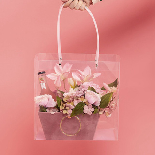 (พร้อมส่ง)ถุงพลาสติก PVC คุณภาพดีใส่ดอกไม้และของขวัญ