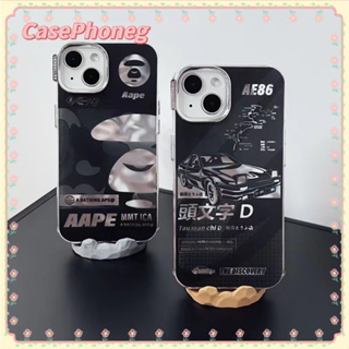 🍑CasePhoneg🍑ป้องกันการหล่น ขอบเต็ม iPhone 11 14 pro max เส้นขอบโปร่งใส ความคิดสร้างสรรค์ สีดำ case for iPhone 12 13