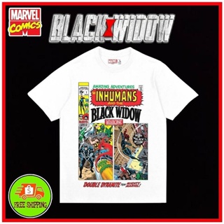 เสื้อMarvel ลาย Black widow สีขาว ( MVX-394 )