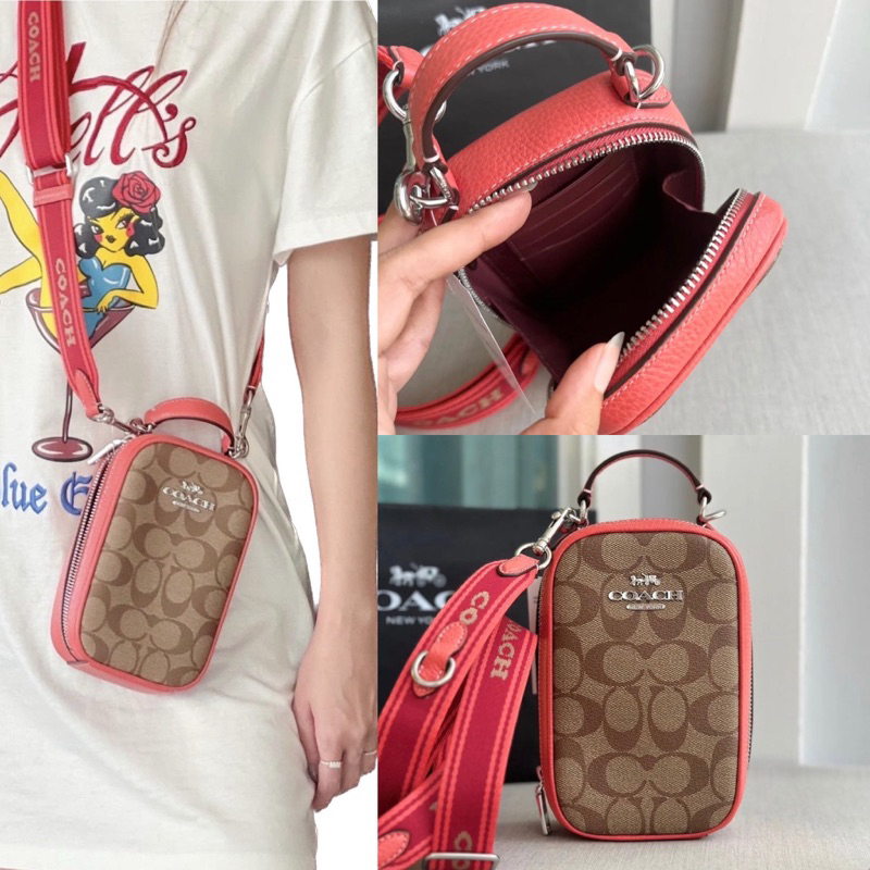 สด-ผ่อน-กระเป๋าใส่มือถือ-ck191-eva-phone-crossbody-in-signature-canvase