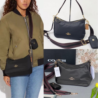 🎀(สด-ผ่อน) กระเป๋าผ้าไนล่อน สีดำ 2 สาย 10 นิ้ว CA205 Nylon Ellis Shoulder Bag Black Multi