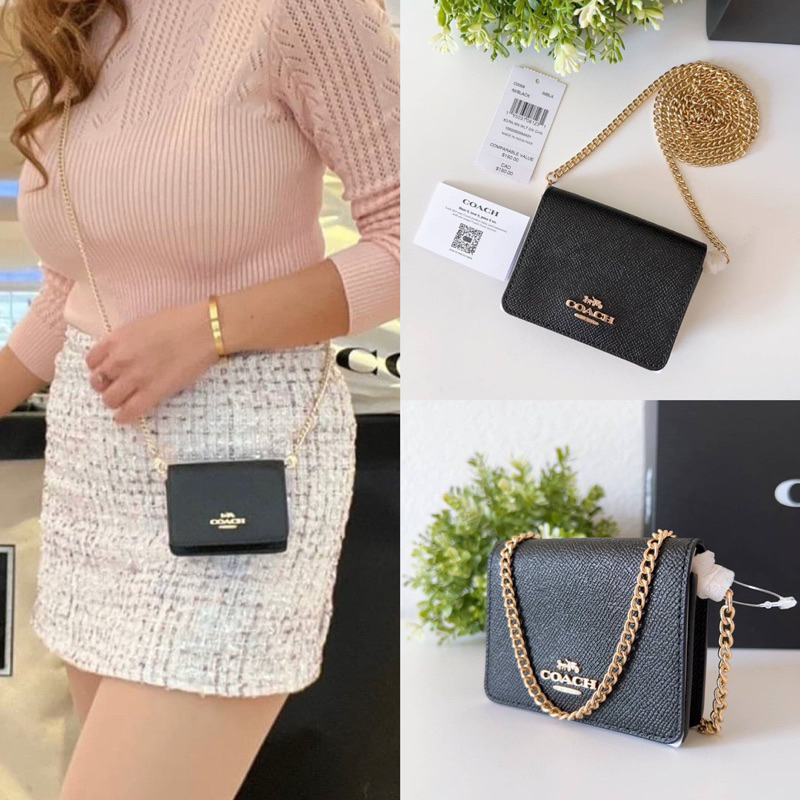 สด-ผ่อน-กระเป๋าสะพายใส่บัตร-c0059-mini-wallet-on-a-chain