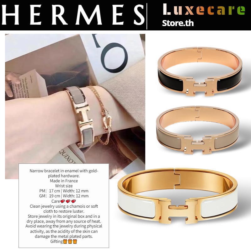 ราคาพิเศษ-herm-s-แอร์เมส-กำไล-hermes-clic-h-bracelet-สร้อยข้อมือ-hermes-bracelet-แท้-narrow-bracelet-in-enamel