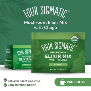 Four Sigmatic, Mushroom Elixir Mix with Chaga, 20 ซอง 🍄⚡สารสกัดเห็ดชาก้าแบบผงชงดื่ม ต้านอนุมูลอิสระ⚡🍄