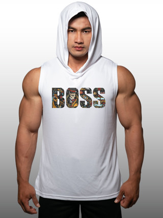 BOSS เสื้อฮู้ดแขนกุด Sleeveless Hoodies